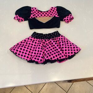Pink and Black Polka Dot Dance Costume